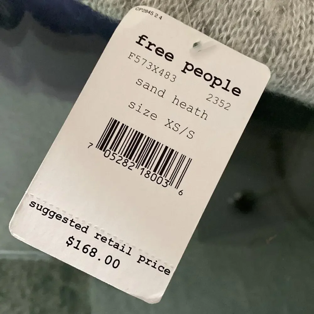 FREE PEOPLE Womens Cable Knit Poncho Cardigan Sweater Shawl in Grey XS/S